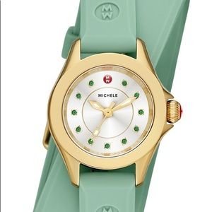 Michele ‘Cape’ Topaz Silicone Double Wrap Watch